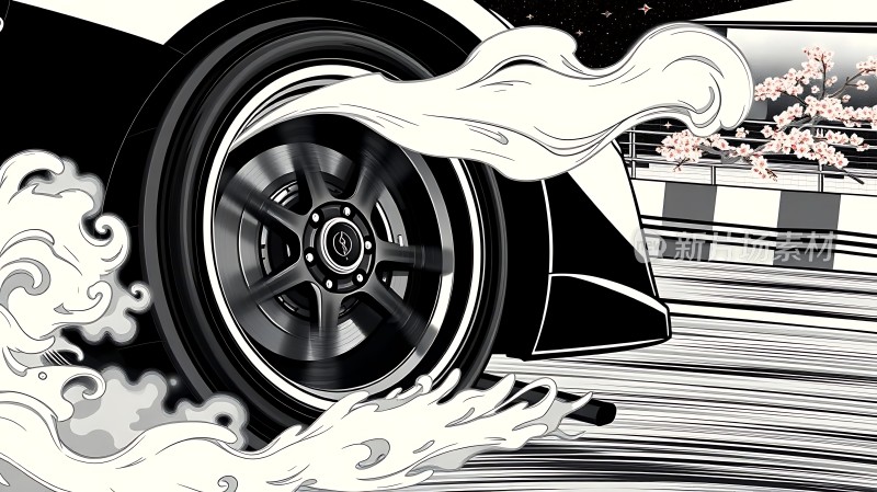 疾驰车轮风驰电掣