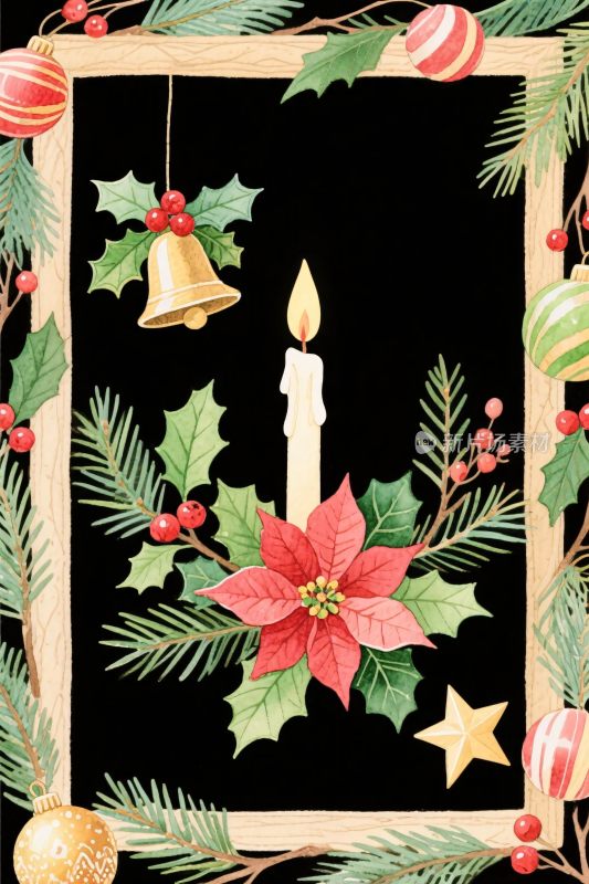 圣诞装饰插画