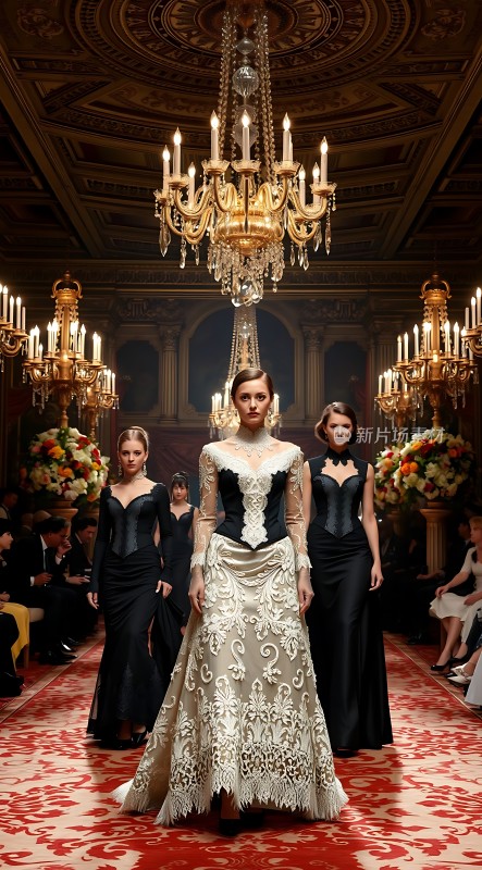 华丽礼服秀场上的璀璨瞬间
