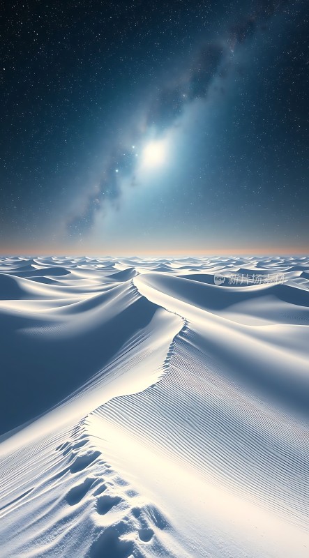 雪地星空下的宁静之旅