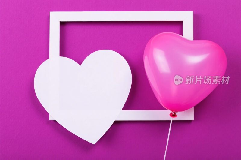 爱心相框与气球组合
