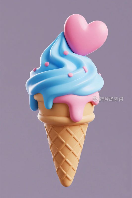 彩色冰淇淋甜筒
