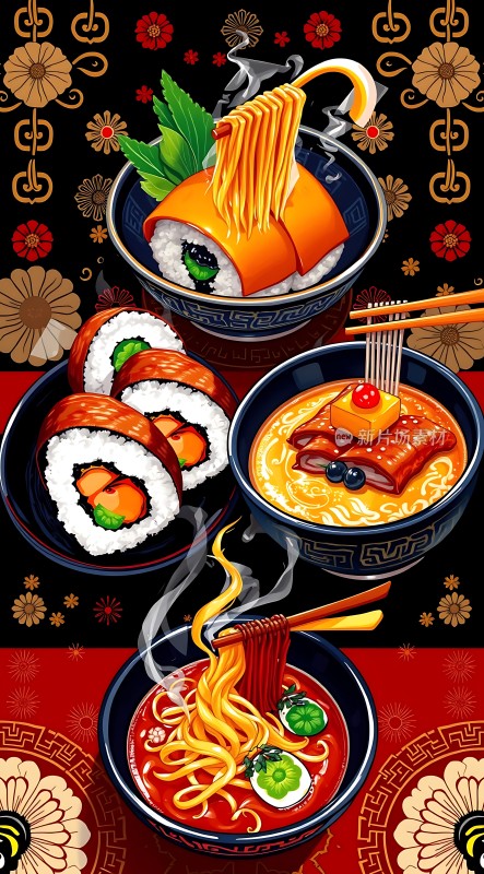 日式料理大集合寿司、拉面和汤品