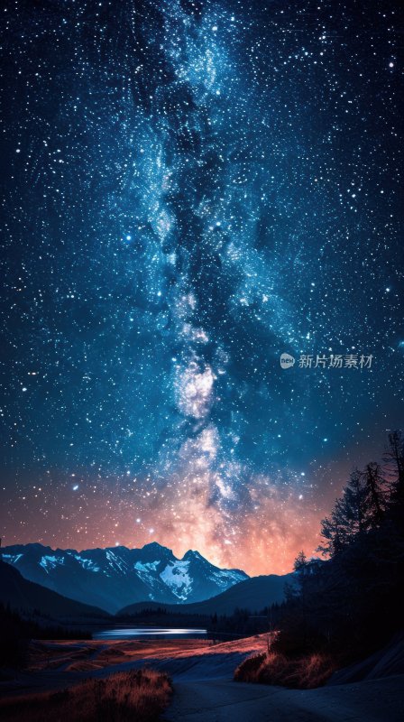 流星划过星空湖畔璀璨星河夜空背景壁纸