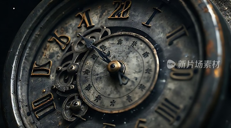 古铜色时钟岁月流转时间静好