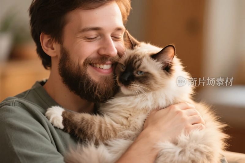 人与猫咪的温馨互动