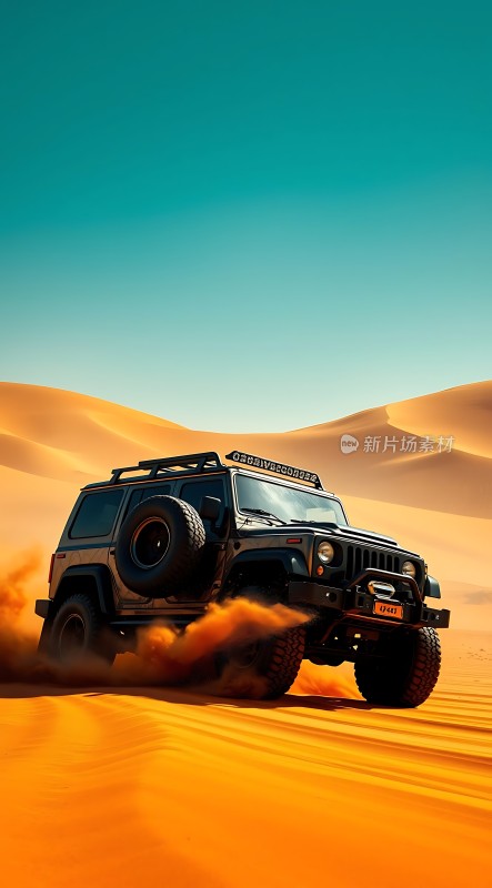 沙漠探险越野车驰骋沙海