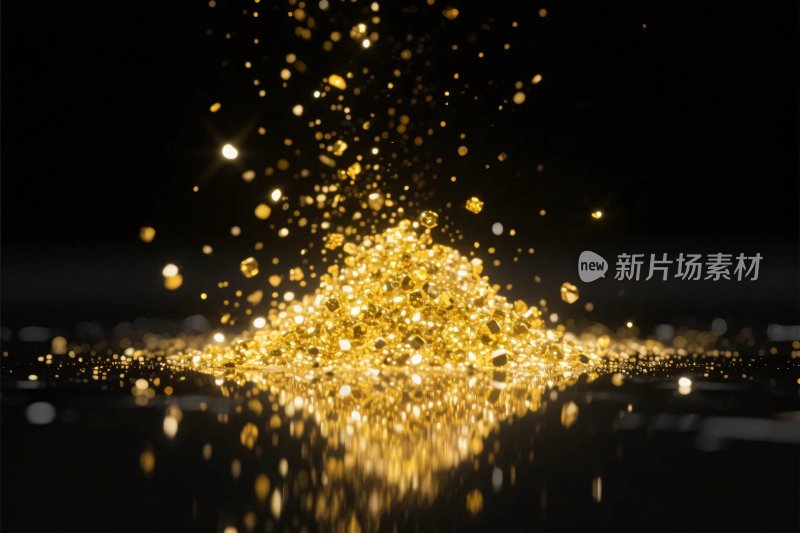 金色颗粒堆叠特效