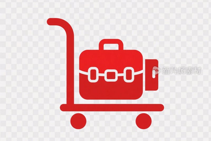 红色行李推车图标