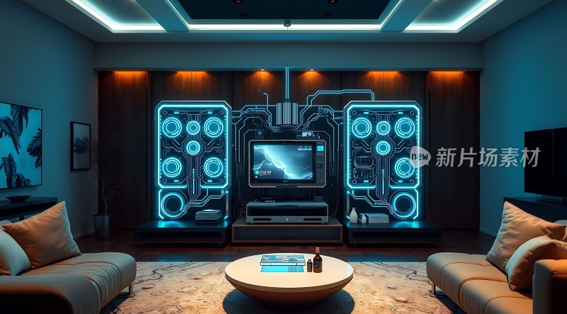 科技感客厅未来主义家居设计