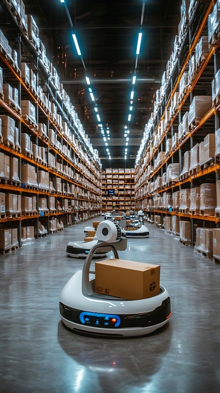 智能物流仓库机器人搬运货物