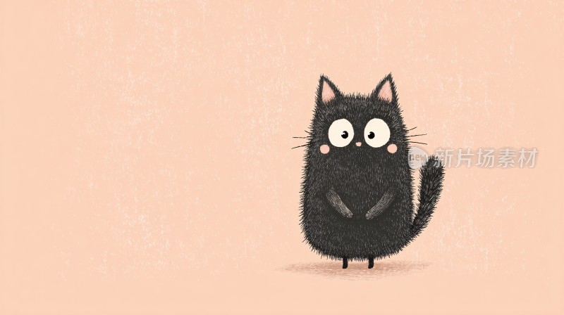 可爱黑猫插画形象