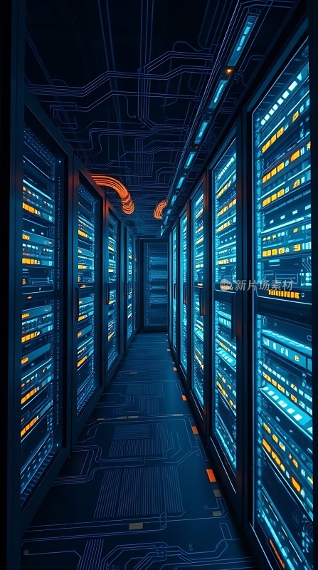 科技感数据中心走廊