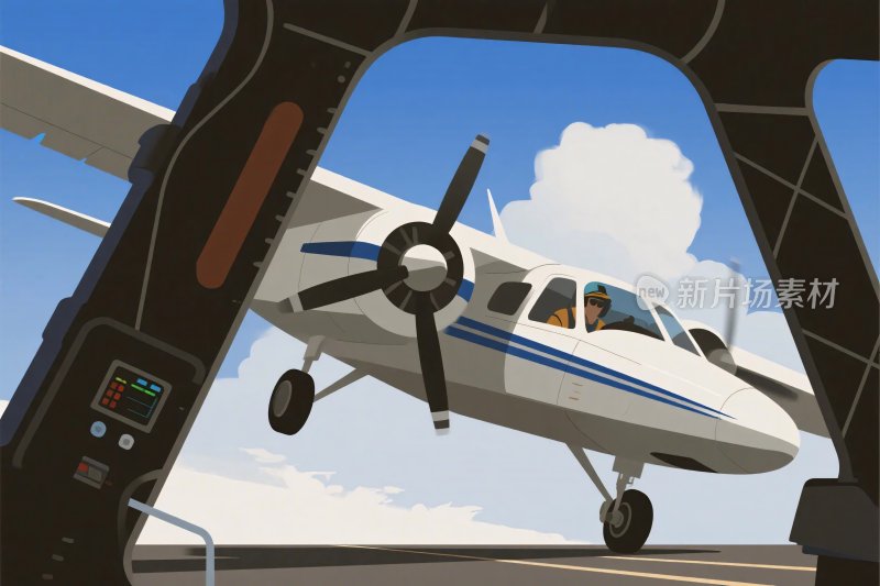 驾驶舱视角小型飞机