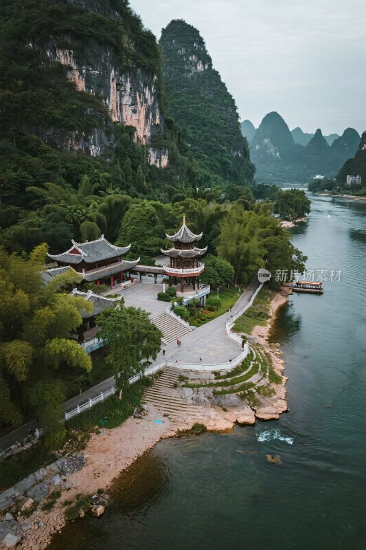 山水古建风景图