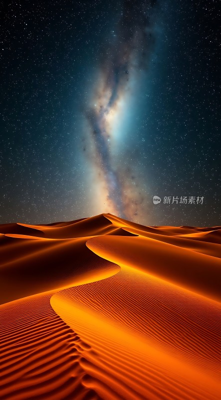 星空下的金色沙漠
