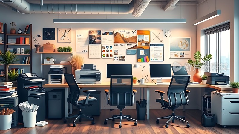 现代简约办公室设计整洁明亮的工作环境