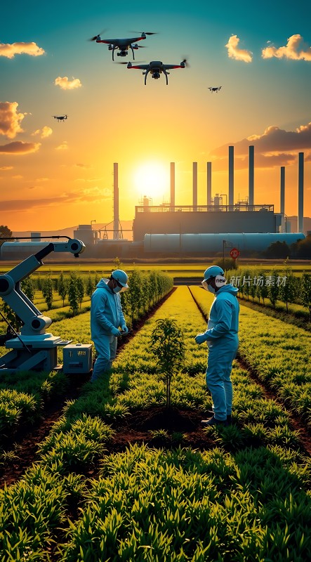 科技农业新时代机器人与无人机协同作业