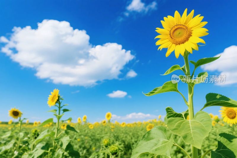 蓝天向日葵田园风光
