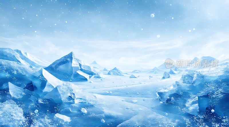 冰封雪原晶莹剔透