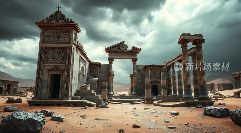 沙漠古建筑遗迹