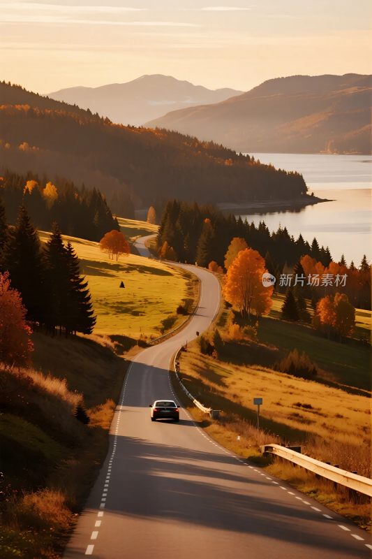 山间公路秋季风景