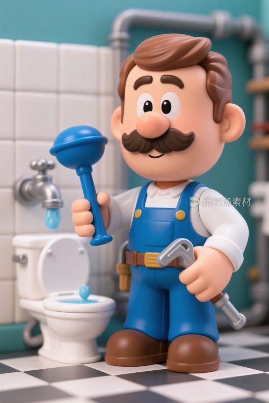 卡通维修工形象展示