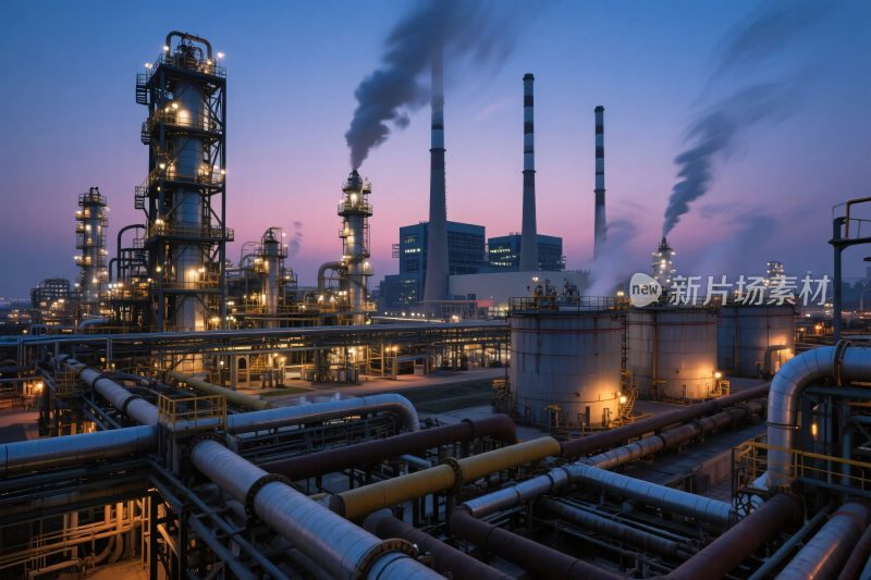 工业厂区夜景图