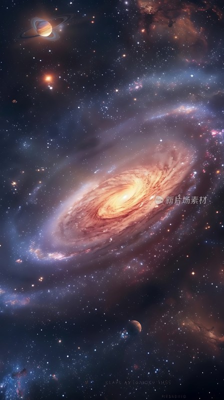 宇宙之眼螺旋星系与神秘行星