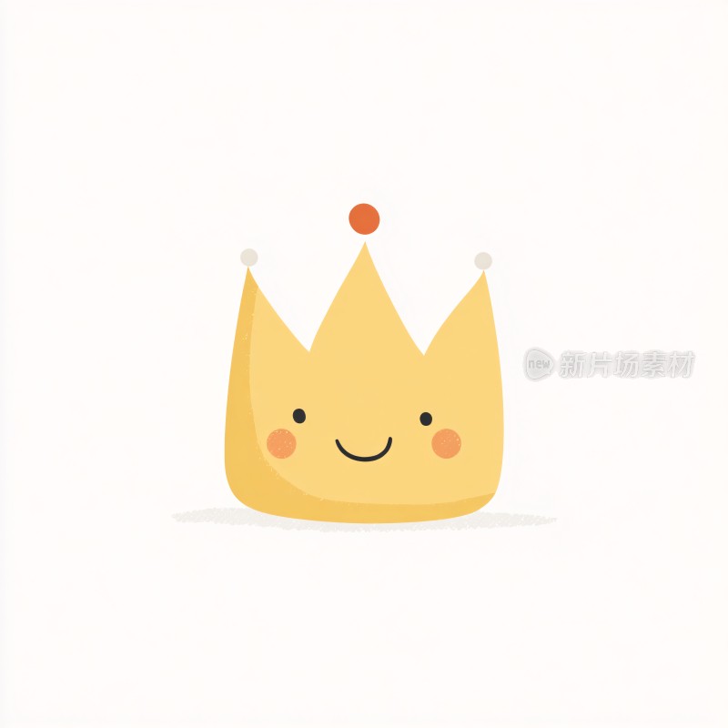 可爱卡通笑脸皇冠插画