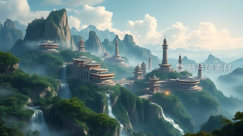 仙山楼阁瀑布群