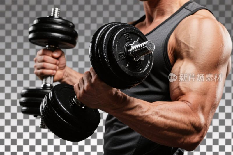健身哑铃力量展示