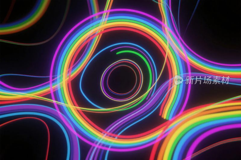 炫彩霓虹光线抽象图案