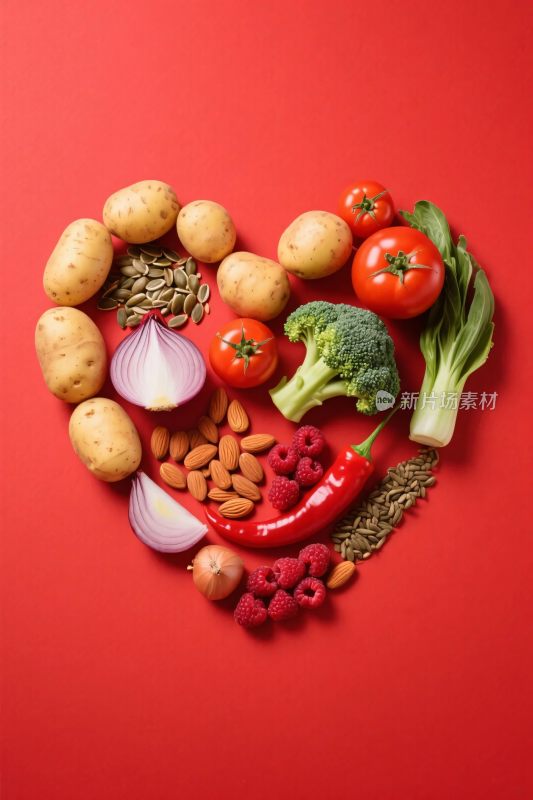 健康食材心形组合