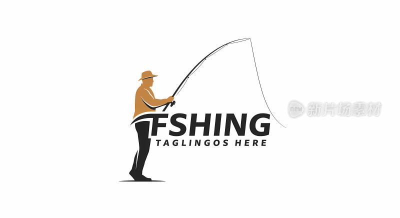 钓鱼标志插画