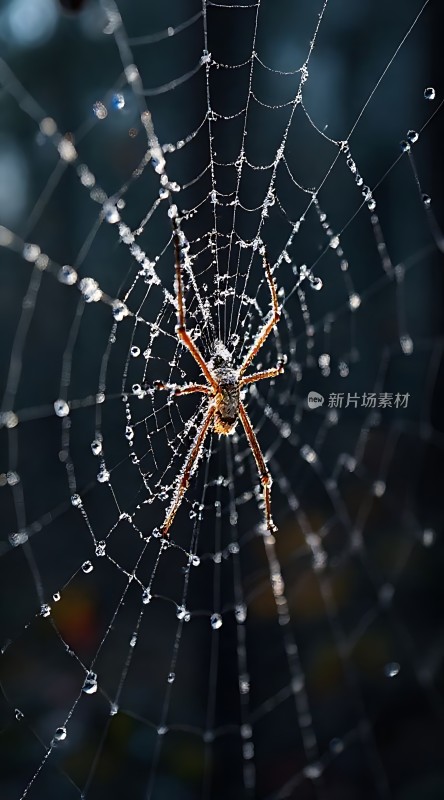 晨露中的蛛网世界
