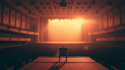 舞台上的孤独椅子