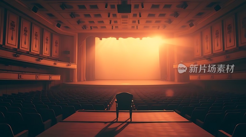 舞台上的孤独椅子