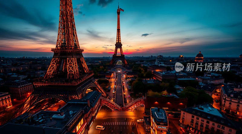 埃菲尔铁塔下的巴黎夜色