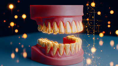 发光牙齿结构3D渲染