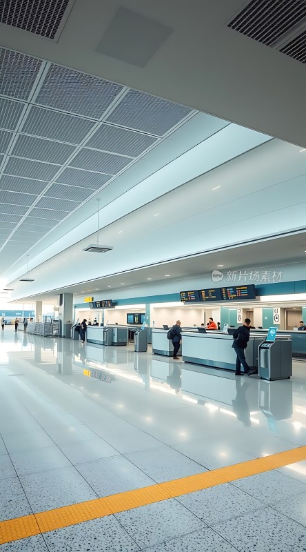 机场柜台办理登机手续