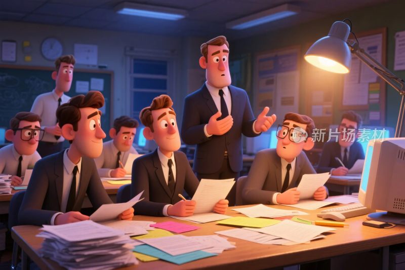 办公室商务会议插画
