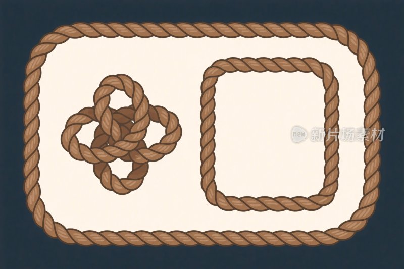 绳结绳框插画