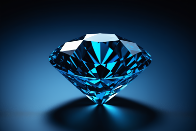黑色背景的蓝色钻石高清图片 黑色背景的蓝色钻石高清图片