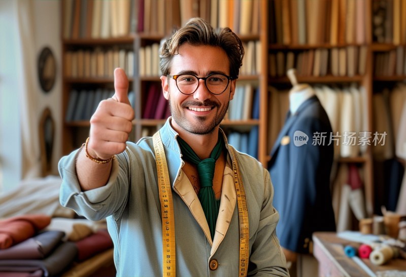 裁缝竖拇指满意