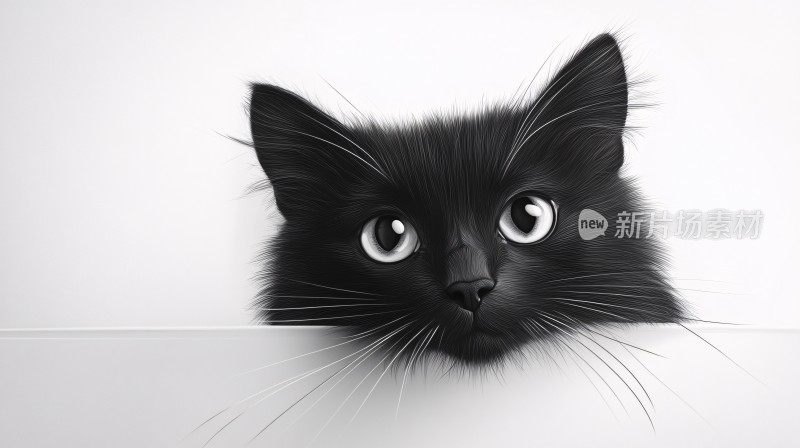 小黑猫插画