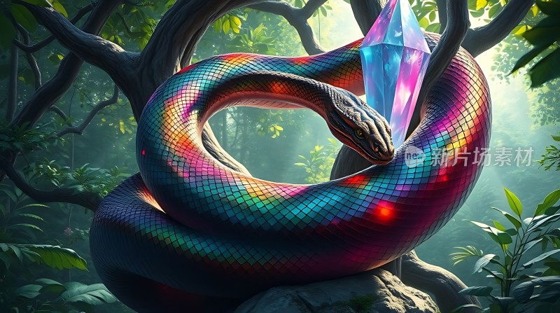 彩虹蛇与神秘水晶