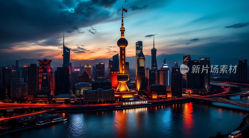 东方明珠与城市夜景