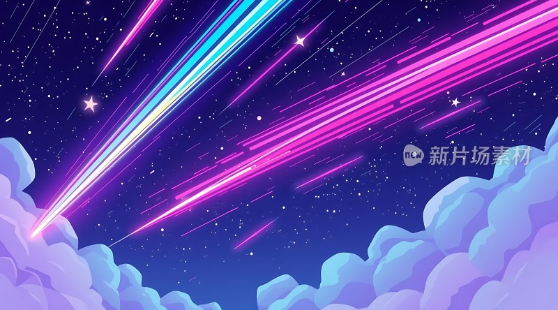 流星雨下的梦幻夜空