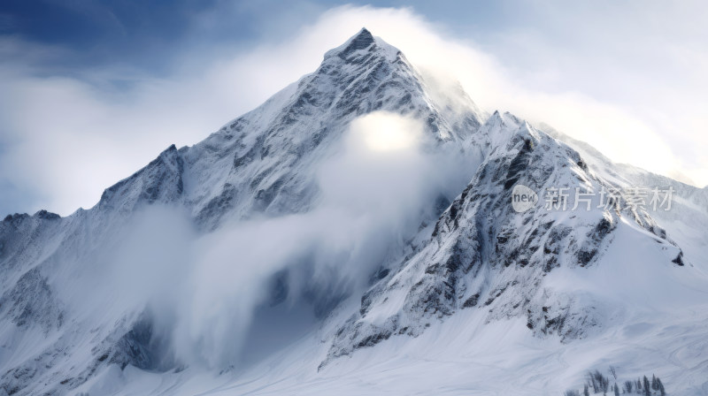 云雾缭绕的雪山云海